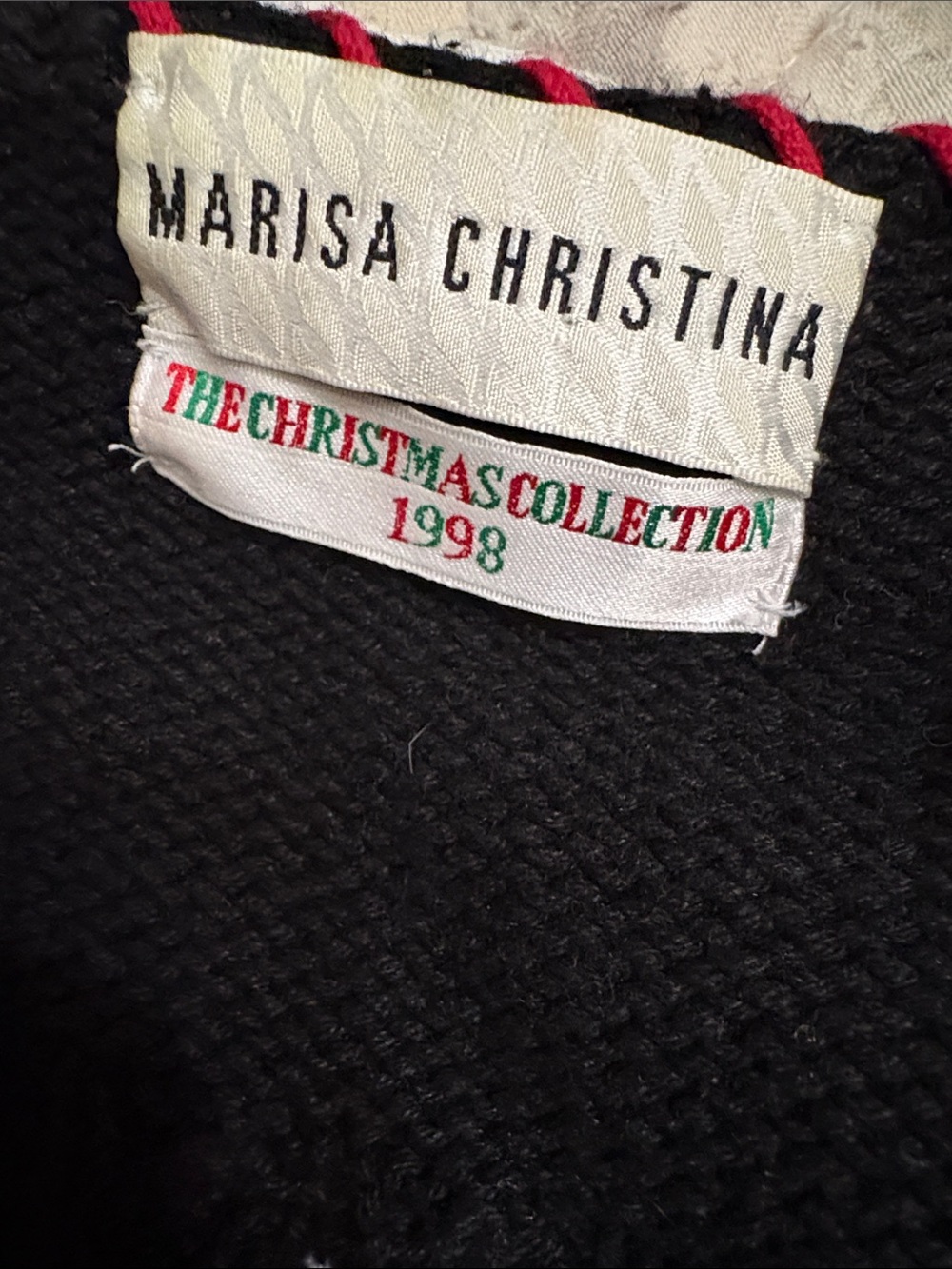 Vintage Christmas Red, Black & Cream Cardigan 1998 tag - Picture 12 of 14